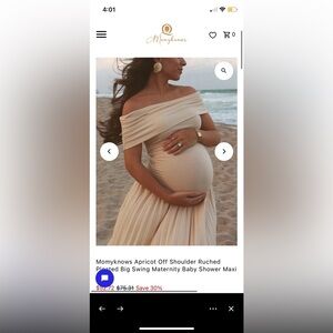 Off Shoulder Ruched Maternity Maxi Dress